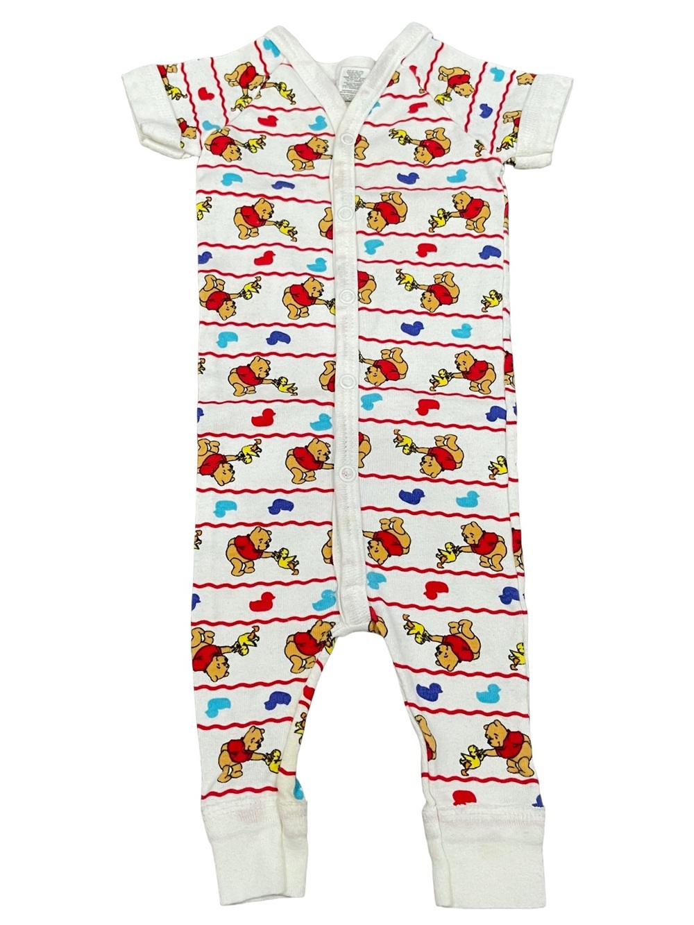 1998 Vintage Winnie-the-Pooh Print Kids One-Piece Romper